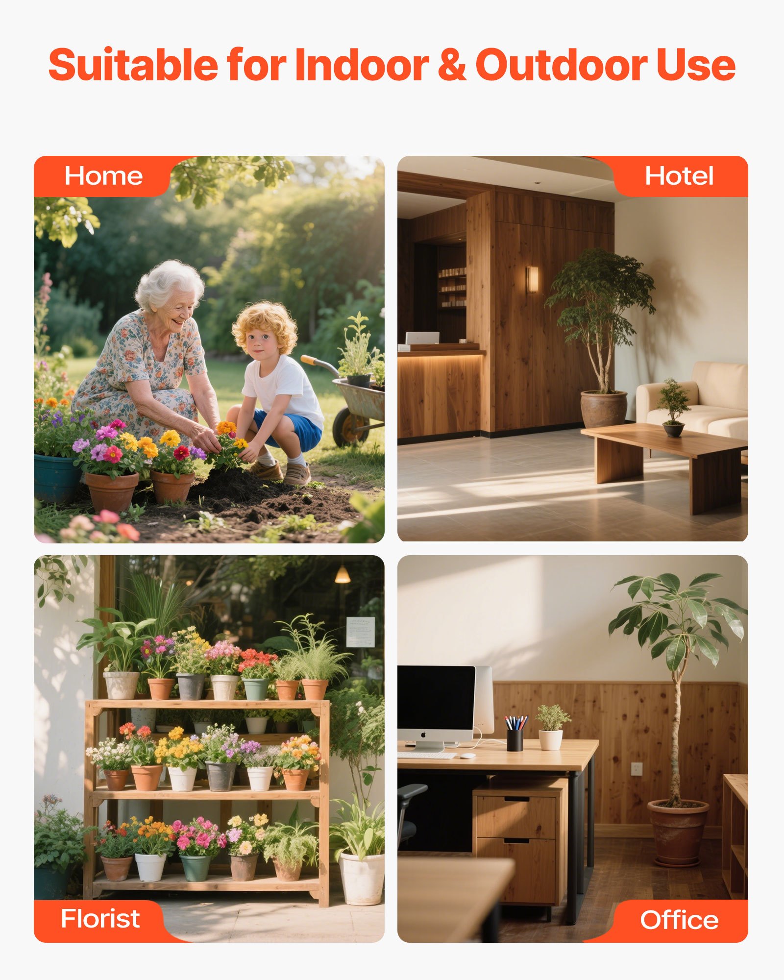 VEVOR Garten Topftransporter, robuster Topftransportwagen mit verstellbarem Greifarm, max. 65 kg Tragkraft, Pflanzenwagen mit Saugnapf & sicherem Verschluss, geeignet für den Innen- & Außenbereich