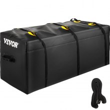VEVOR Auto Dachbox 0,34 m3 Faltbare Schwarzer Dachkoffer Aufbewahrungsbox Wasserdichte Dachtasche Dachgepäckträger Tasche Auto Aufbewahrungsbox für
