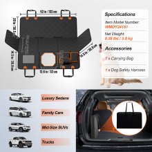 VEVOR Hundedecke Auto Autoschondecke Rückbank Hund Rücksitz Schutzdecke 132x60cm