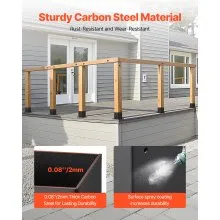 VEVOR Pfostenträger, 8 Stk., Pfostenträger Innenmaß 92x92 mm für 88,9x88,9 mm Pfosten, robuste Bodenhülse aus Karbonstahl, Ideal für Pavillon-Terrassengeländer, Stützdeck-Grundplatte, schwarz