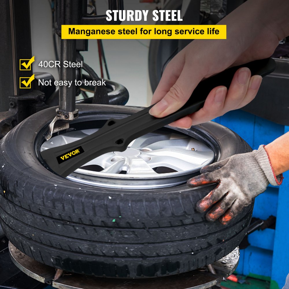 VEVOR 2 Stücke Motorrad Reifenheber, Stahl Reifenheber, Montierhebel Werkzeug, 11 Zoll Tyre Lever für Fahrradreifen Motorradreifen, Reifen Montagehebel Montiereisen Reparatur Reifenwechsel Werkzeug
