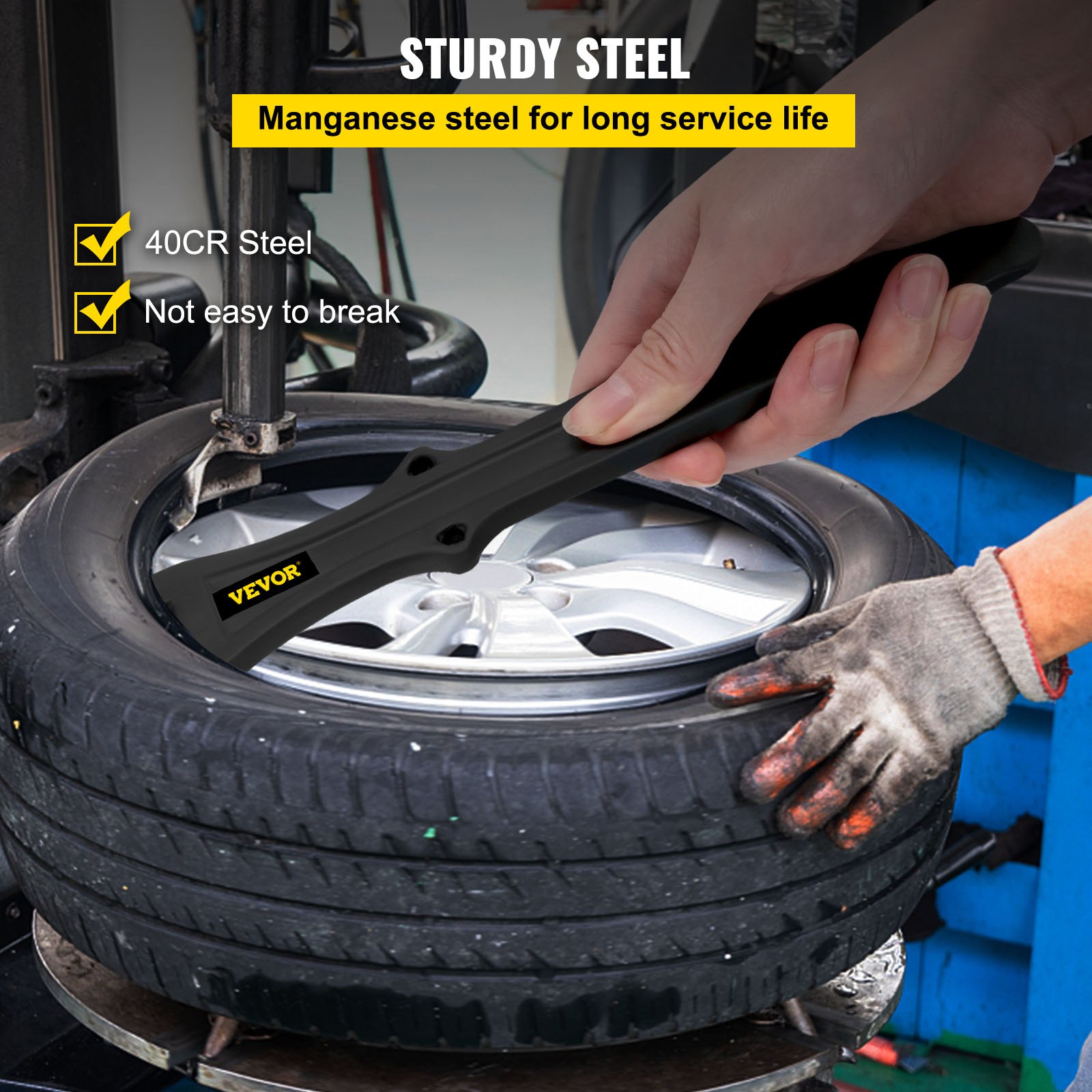 VEVOR 2 Stücke Motorrad Reifenheber, Stahl Reifenheber, Montierhebel Werkzeug, 11 Zoll Tyre Lever für Fahrradreifen Motorradreifen, Reifen Montagehebel Montiereisen Reparatur Reifenwechsel Werkzeug