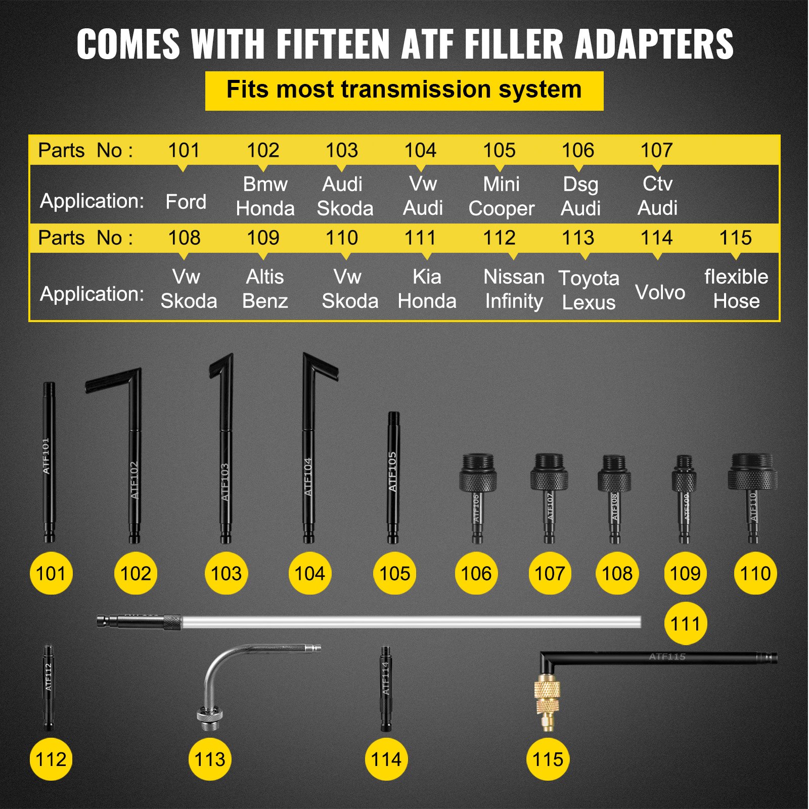 VEVOR Öleinfüllgerät Handpumpe, 7,5 L Manueller ATF Öleinfüller mit 15 Adapters, Getriebeöl Einfüllgerät Öleinfüller Umfüllpumpe Getriebeölpumpe Getriebeöl wechseln Einfüllpumpe
