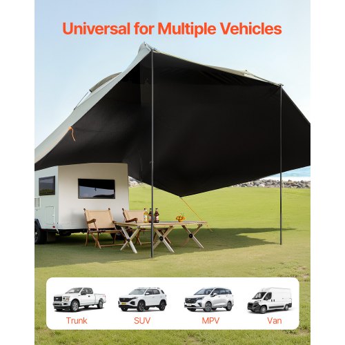 VEVOR Sonnensegel Wohnwagen 3x2,1m Sonnenvordach Wohnmobil UV50+ UV-Schutz  Markise 190-T-Polyestergewebe Vorzelt PU2000mm Wasserdicht inkl. tragbarer  ...