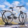 VEVOR Roof Bike Rack 20 kg 1 Bike Carrier Foldable Upright Dual-Arm Rack, for Car SUV, Aluminum Alloy & Q235 Steel, Rooftop Mount with Secure Locking System for Bicycle Storage and Transport, Black