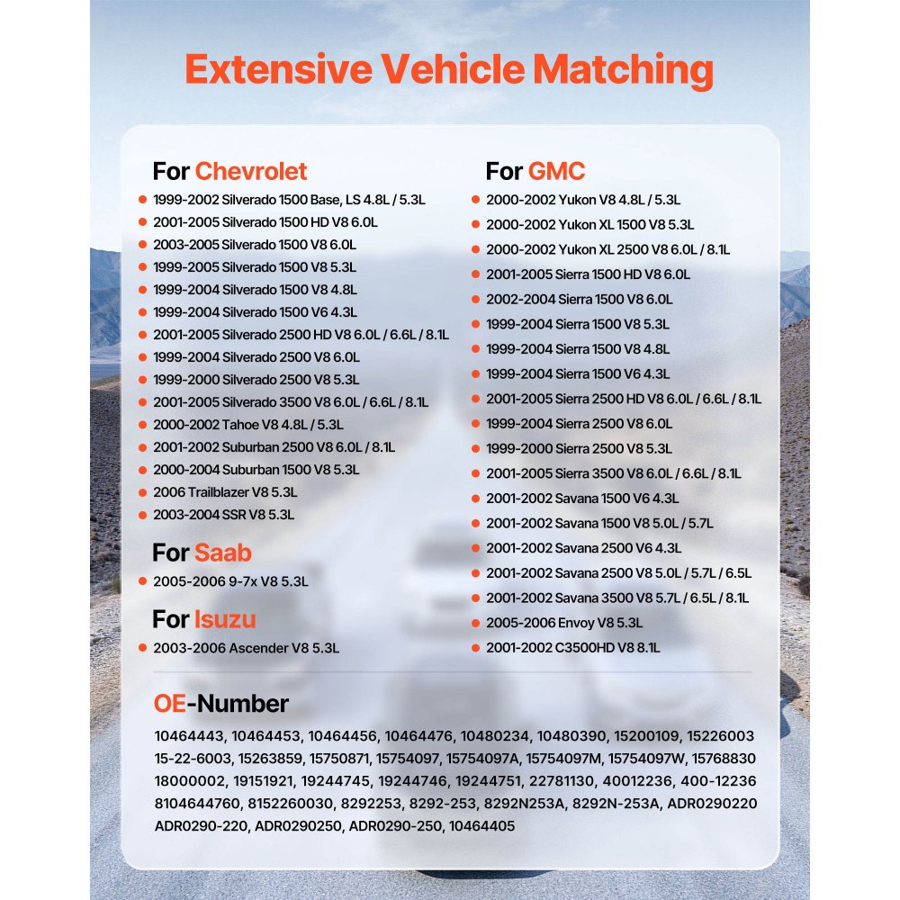 VEVOR Auto Lichtmaschine Generator 10464443, für Chevrolet Silverado 1500 HD V8 6.0L 2001-2005, Saab 9-7x 2005-2006, Isuzu Ascender 2003-2006, GMC Yukon 2000-2002, Kfz-Ersatzlichtmaschine 10464453