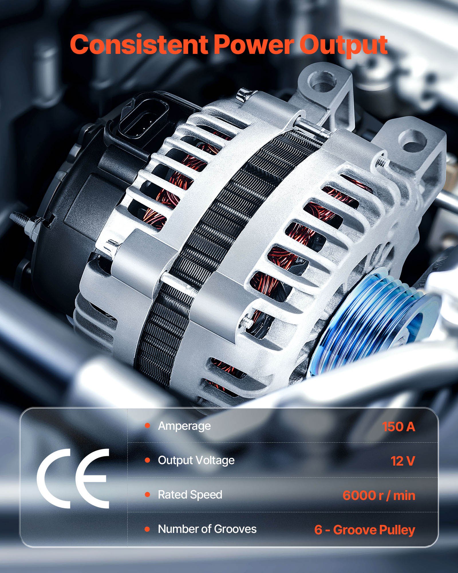 VEVOR Autolichtmaschine 10480285, passend für Chevrolet Trailblazer 4.2L 2002-2005, SAAB 9-7x L6 2005, GMC Envoy, Oldsmobile Bravada, Isuzu Ascender, Buick Rainier, Kfz-Ersatzlichtmaschine 15062413