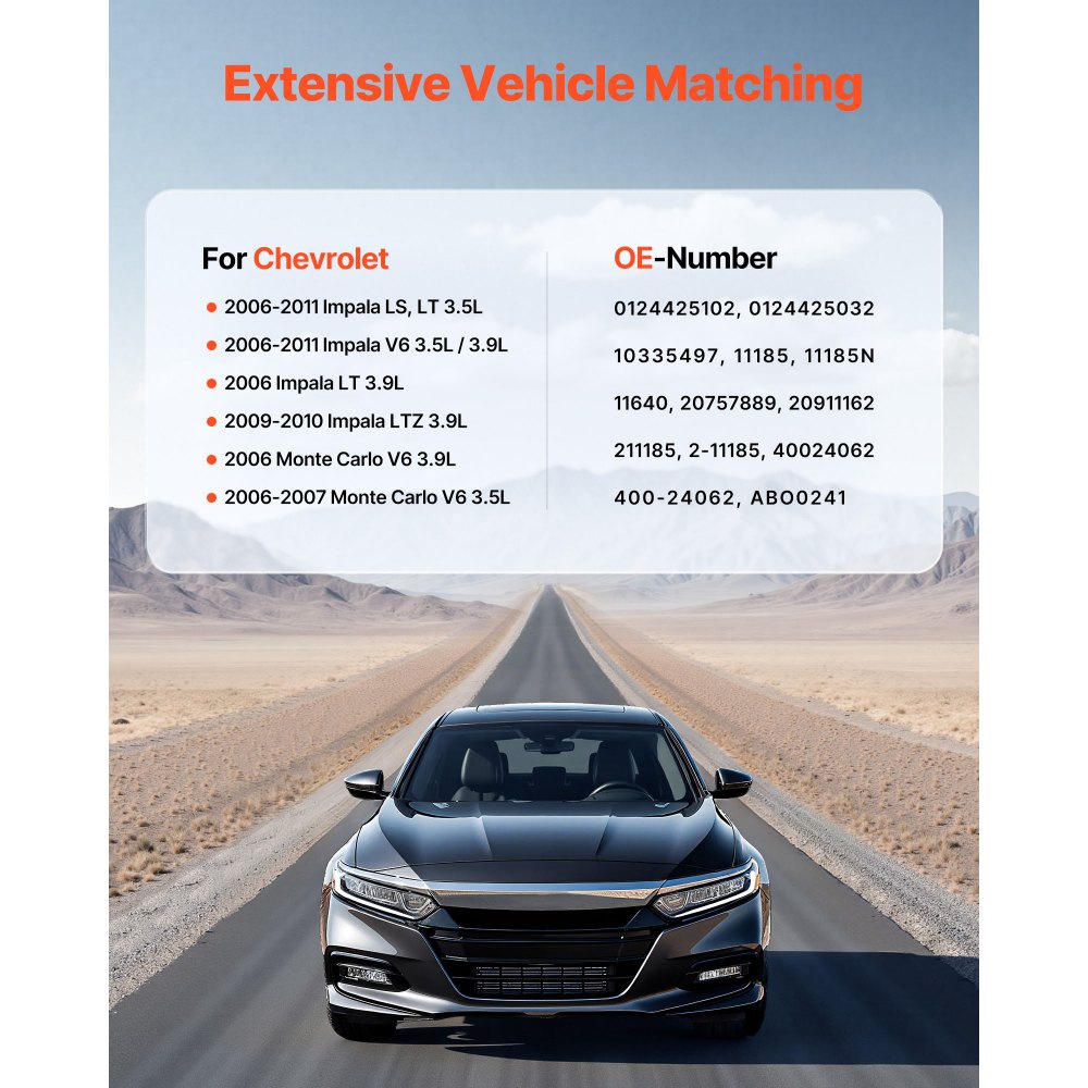 VEVOR Autolichtmaschine 11185, für Chevrolet Impala LS, LT 3,5 l 2006–2011, Impala LTZ 3,9 l 2009–2010, Monte Carlo V6 2006–2007, Kfz-Ersatzlichtmaschine 0124425102, 0124425032, 10335497