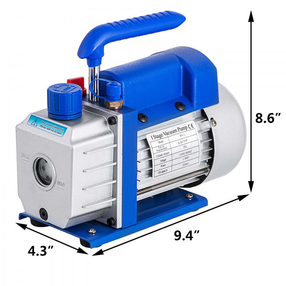 3 Cfm Vakuumpumpe Unterdruckpumpe 1-stufig 85 L/min Drehschieber Ac Vacuum Pump