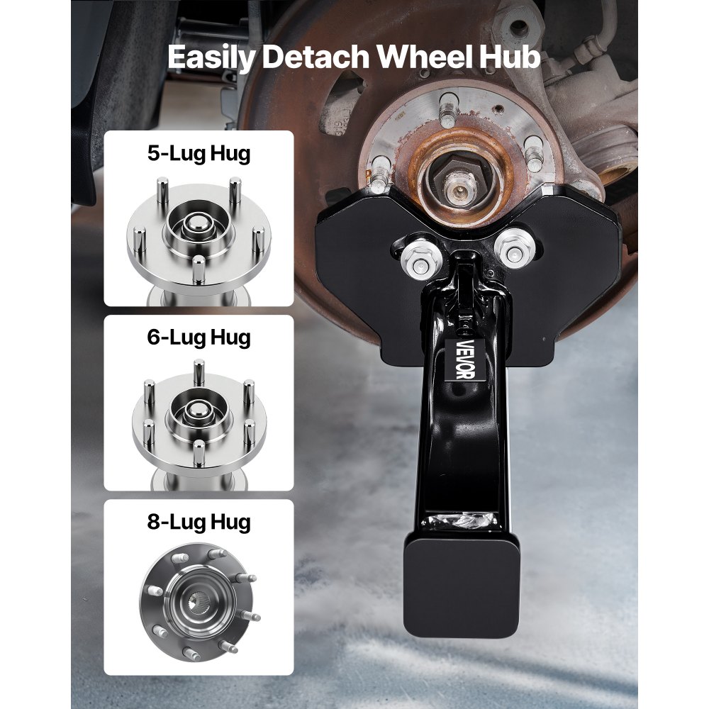 VEVOR Radlagernaben Demontage Werkzeugsatz kompatibel mit allen Achsbolzennaben 5, 6, 8 Lug Hubs Buster Puller, Universal Radnaben Stoßdämpfer, mit Muttern und Unterlegscheiben für Limousinen SUVs