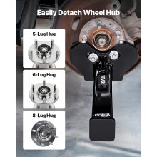 VEVOR Radlagernaben Demontage Werkzeugsatz kompatibel mit allen Achsbolzennaben 5, 6, 8 Lug Hubs Buster Puller, Universal Radnaben Stoßdämpfer, mit Muttern und Unterlegscheiben für Limousinen SUVs