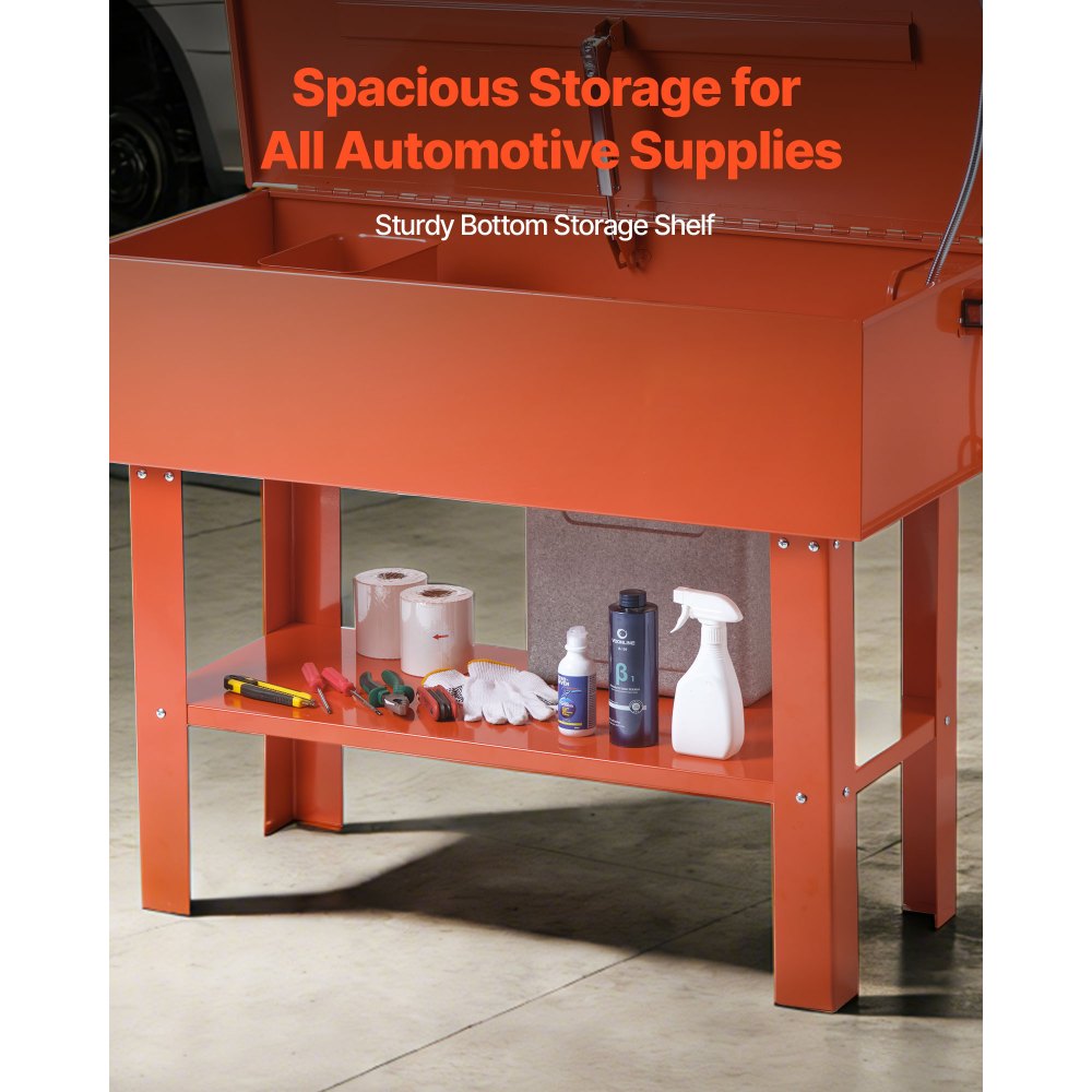 VEVOR Teilewaschgerät Teilewaschanlage 135 L, 65 L Lösungsmittelkapazität, Teilewaschbecken mit Elektrischer Pumpe für Radlager Zahnräder Vergaser 3 L/min Ausstoßmenge Teilewäscher