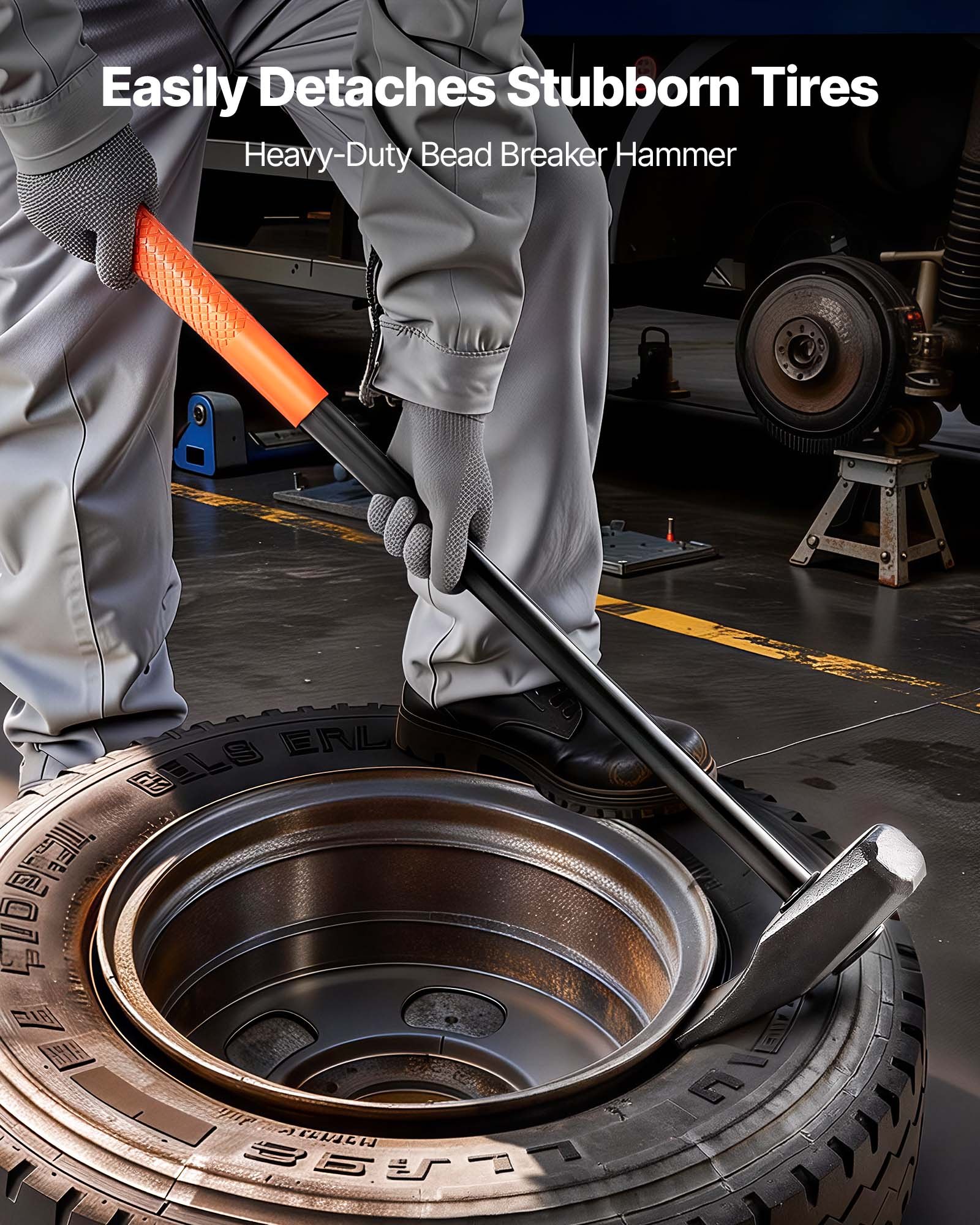 VEVOR Reifenmontiergerät Manueller Reifenwechsler Reifenhammer 81 cm Griff Reifenwerkzeug mit Entenschnabelförmiger Abdrückkeil zur Montage Demontage für Autoreparaturen von Universalen Fahrzeugtypen