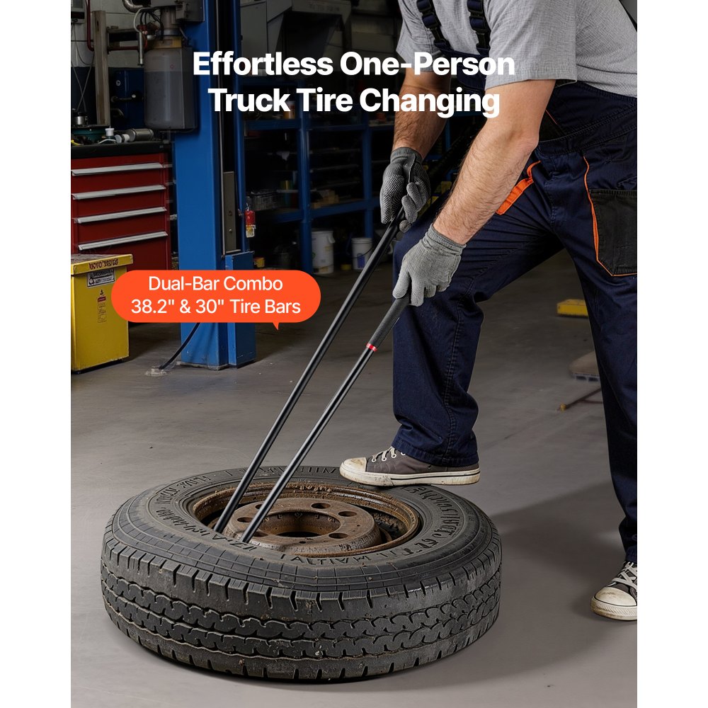 VEVOR Reifenmontiergerät Manueller Reifenwechsler 2 Stk. Metall Reifenheber 97 & 76,5 cm Reifenmontierhebel zur Montage Demontage für Outdoor Mobile Autoreparaturen von Universalen Fahrzeugtypen