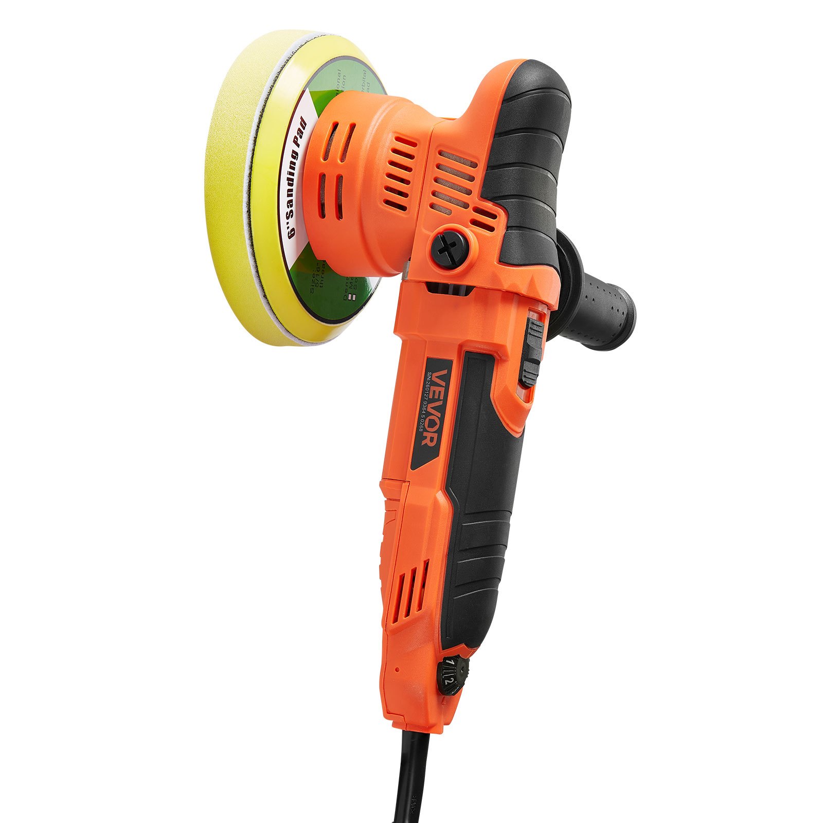 VEVOR Poliermaschine Auto, 150 mm Rotierender Autopolierer mit 6 Geschwindigkeiten 2000-6800 U/min 9mm Exzenter, 650W Schleifmaschinen mit Polierpad, Poliergerät für Wachsen Polieren Kratzerentfernung