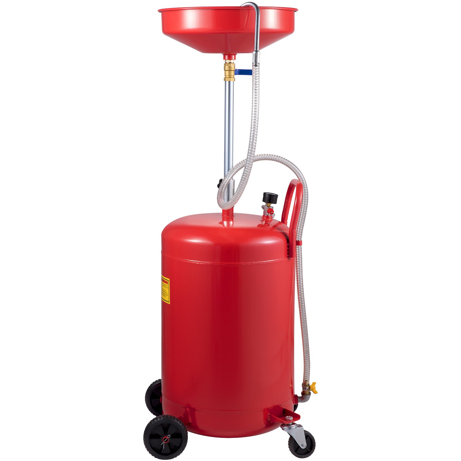 VEVOR Oil Drain Trolley 75 L Oil Collection Device, Engine Oil Waste Oil Collection Container Oil Extractor, Liquid Fuel Transfer Drain, Adjustable Hopper Height, with Wheel for Easy Oil Removal