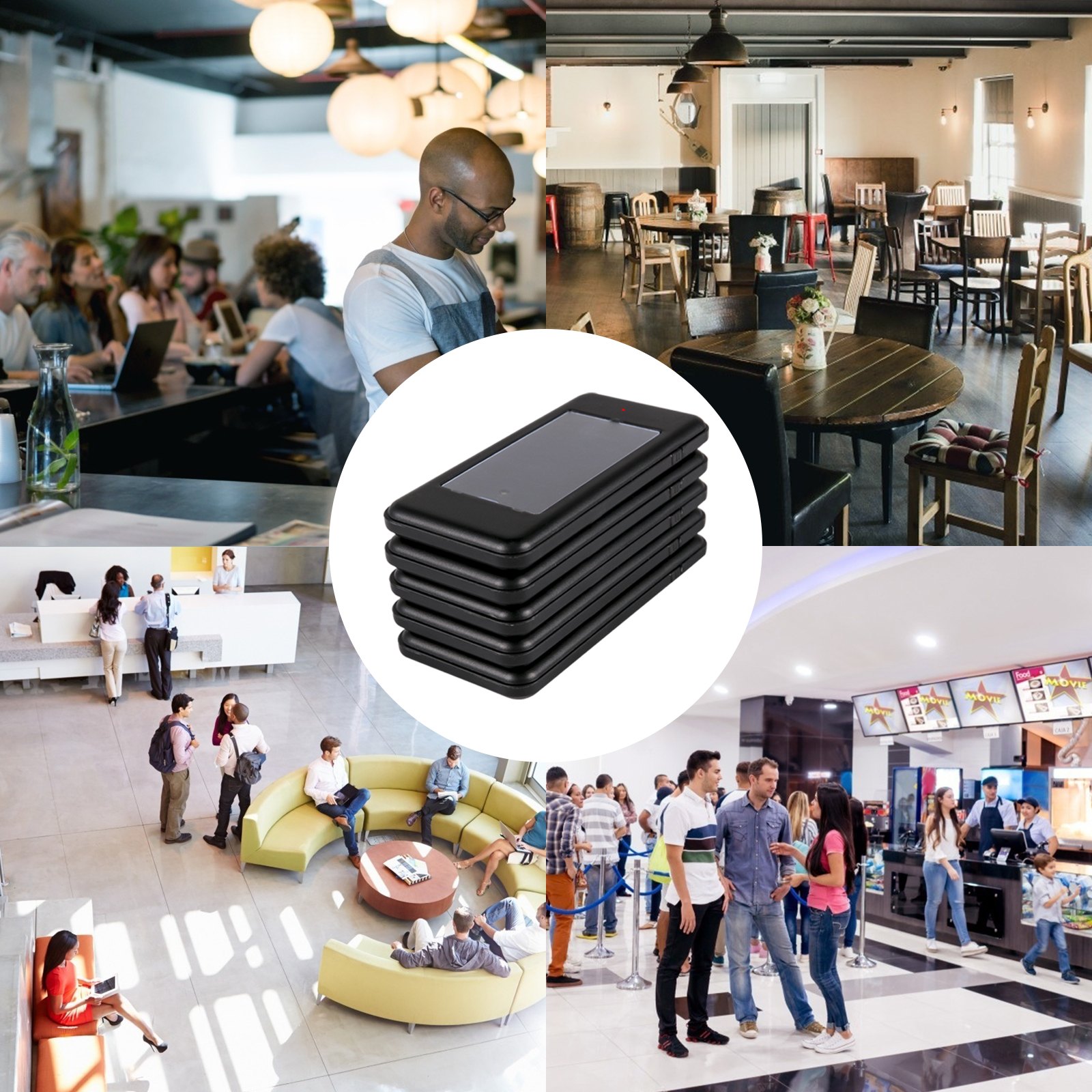 Vevor 5 Untersetzer Drahtlose Pager Restaurant Pager Paging System Imbisswagen