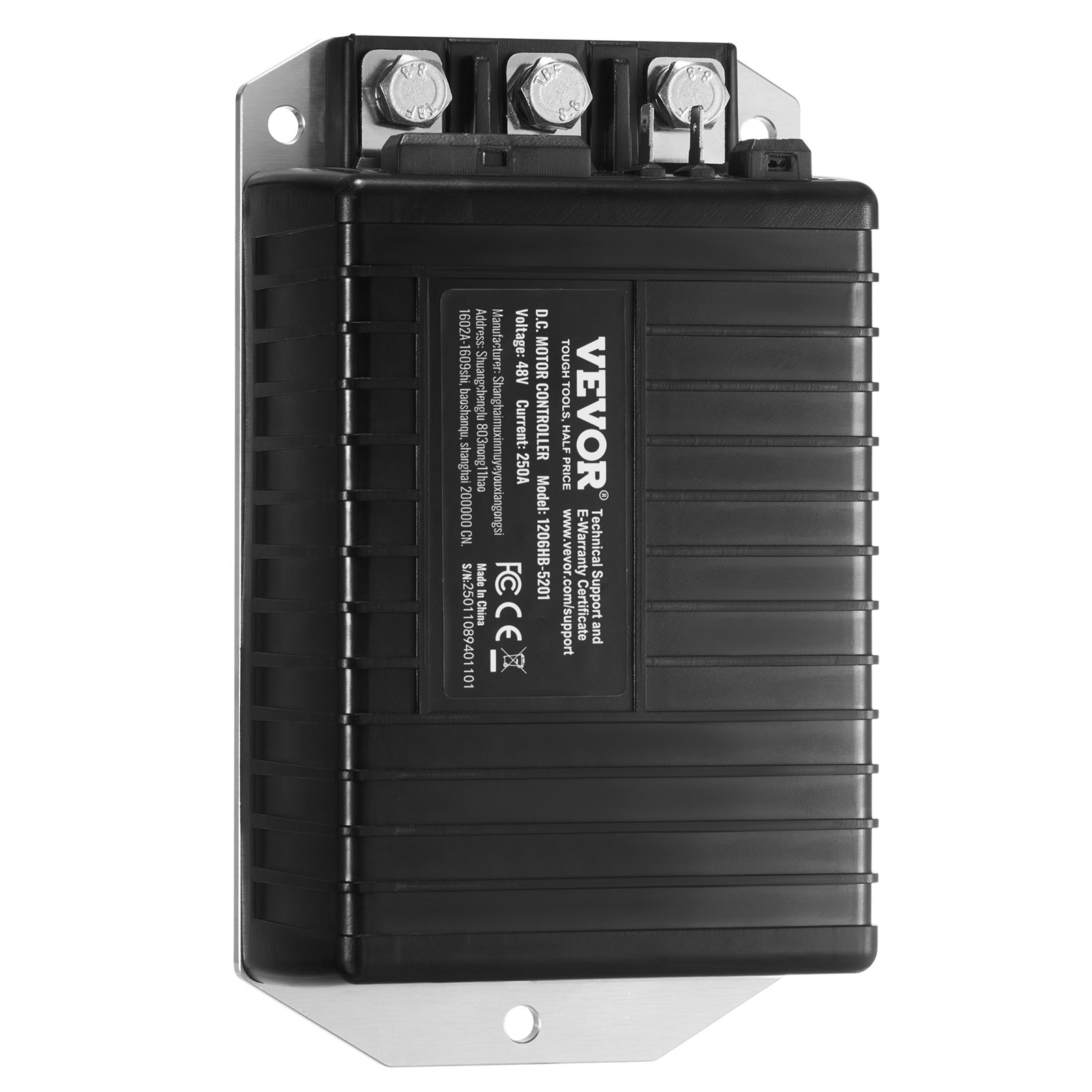 VEVOR Geschwindigkeitsregler für Golfwagen, 48 V 250 A Ersatz für Gleichstrommotor-Controller für EZGO TXT Golfwagen, Schutzart IP65, Gehäuse aus Alu ABS, kompatibel mit Modellen 1206HB-5201