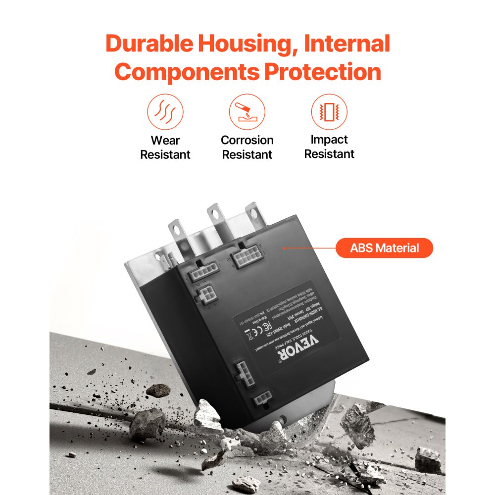 VEVOR Geschwindigkeitsregler Golfwagen, 36 V, 350 A, Ersatz für Gleichstrommotor-Steuerung für EZGO TXT Golfwagen 2000–2009, Schutzart IP65, Gehäuse aus Alu ABS, kompatibel mit Modellen 1206MX-4301