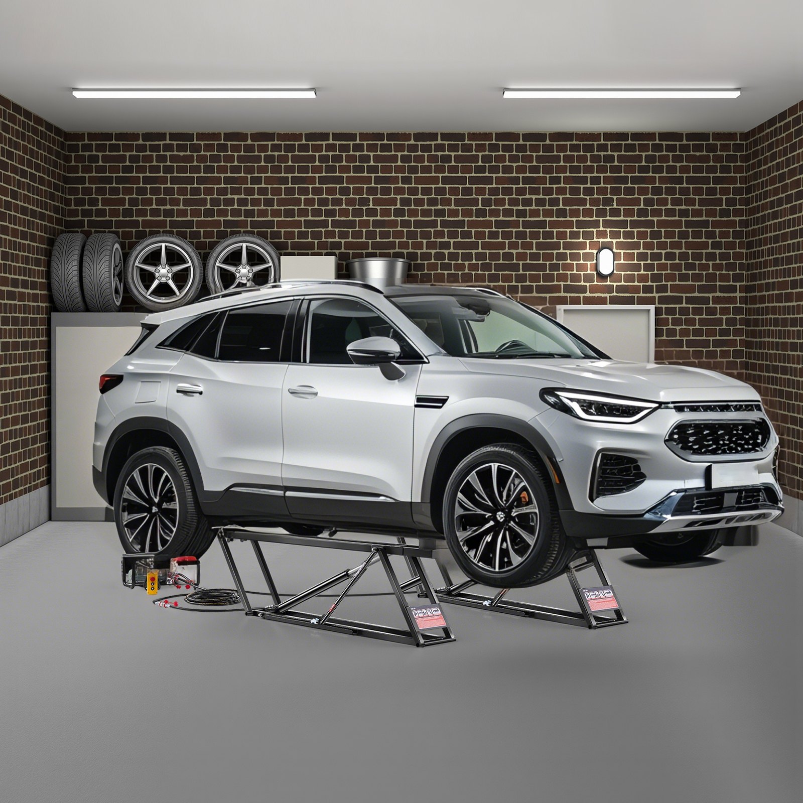 VEVOR Autohebebühne Autolift 2268 kg für die Garage zu Hause, 3-stufig verstellbar mit 758 mm Hubhöhe und Fernbedienung, Autohebebühnen mit automatischer Verriegelung & 4 Gummipads & 4 Hubsäulen