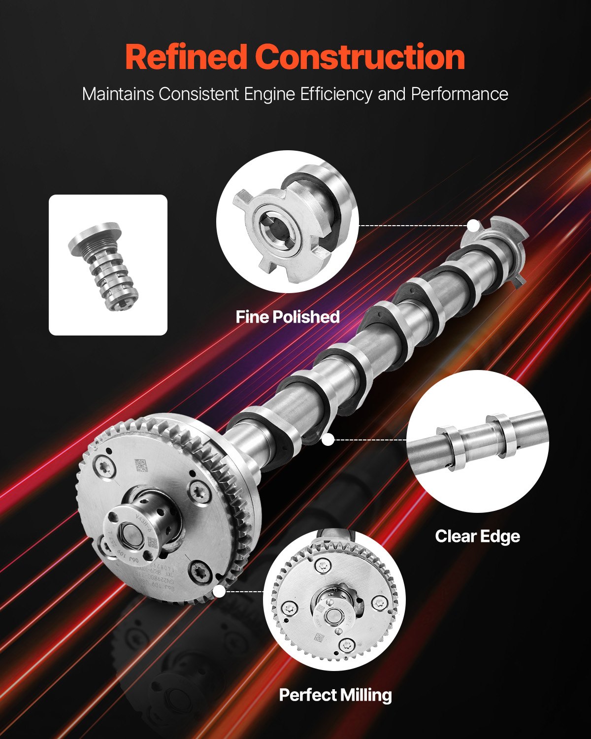 VEVOR Nockenwellen- und Steuerventilsatz, Ersatz für Motornocken aus Gusseisen, kompatibel mit Audi und Volkswagen, passend für 1,8T/2,0T EA888-Motoren, OE 06L109021H, 06L109021N, 06L109021S