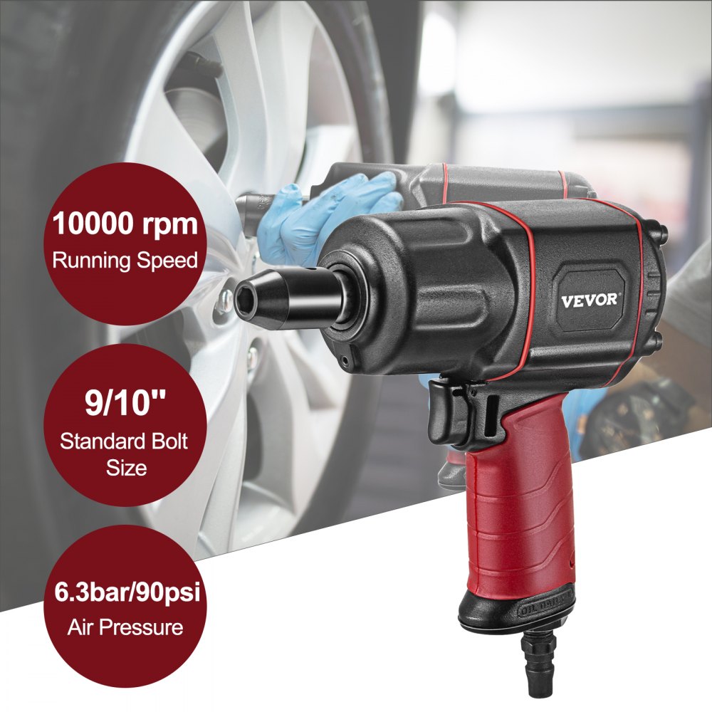 Vevor Druckluft Pneumatisch Schlagschrauber 1/2 Zoll Einhand-umschaltung 1000 Nm