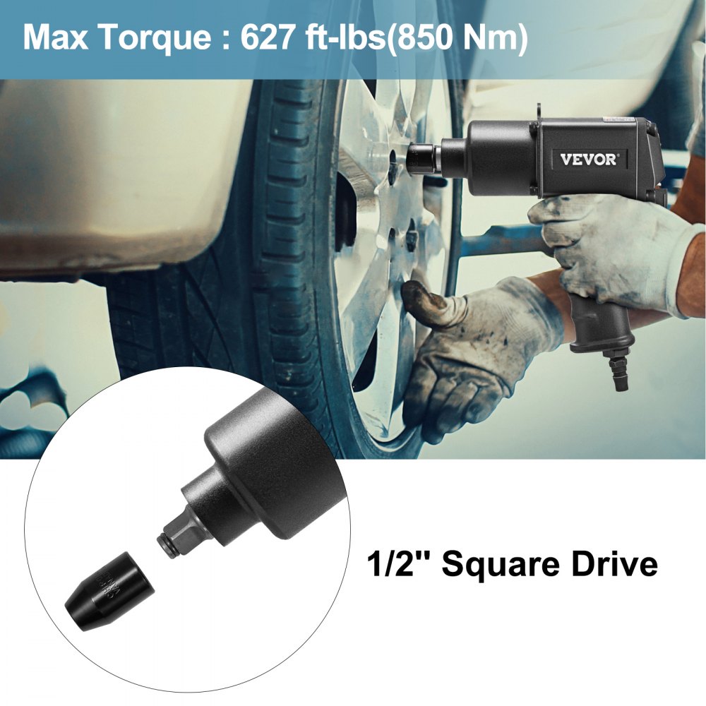 Vevor Profi Druckluft Schlagschrauber Druckluftschrauber 1/2 Zoll Max. 850 Nm