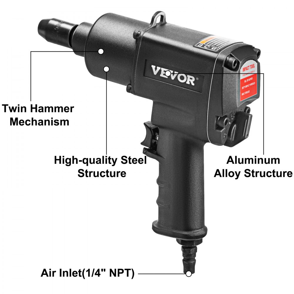 Vevor Profi Druckluft Schlagschrauber Druckluftschrauber 1/2 Zoll Max. 850 Nm