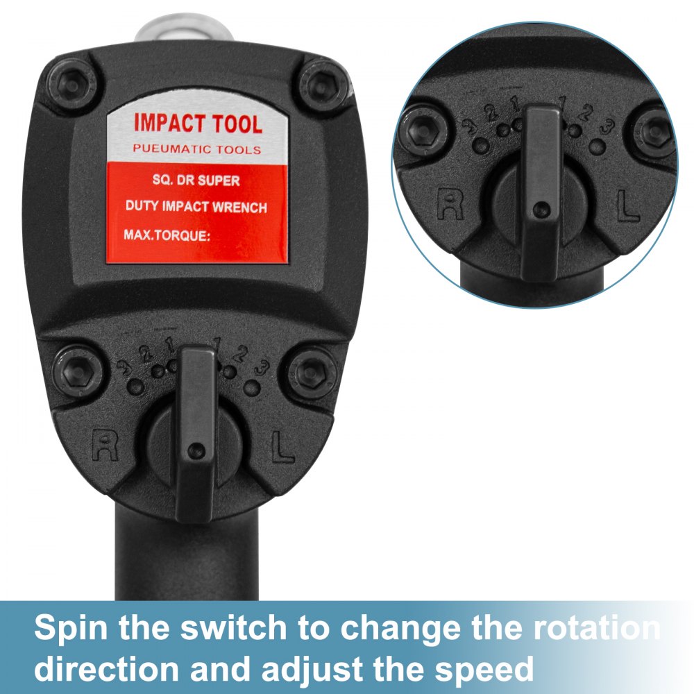 Vevor Profi Druckluft Schlagschrauber Druckluftschrauber 1/2 Zoll Max. 850 Nm
