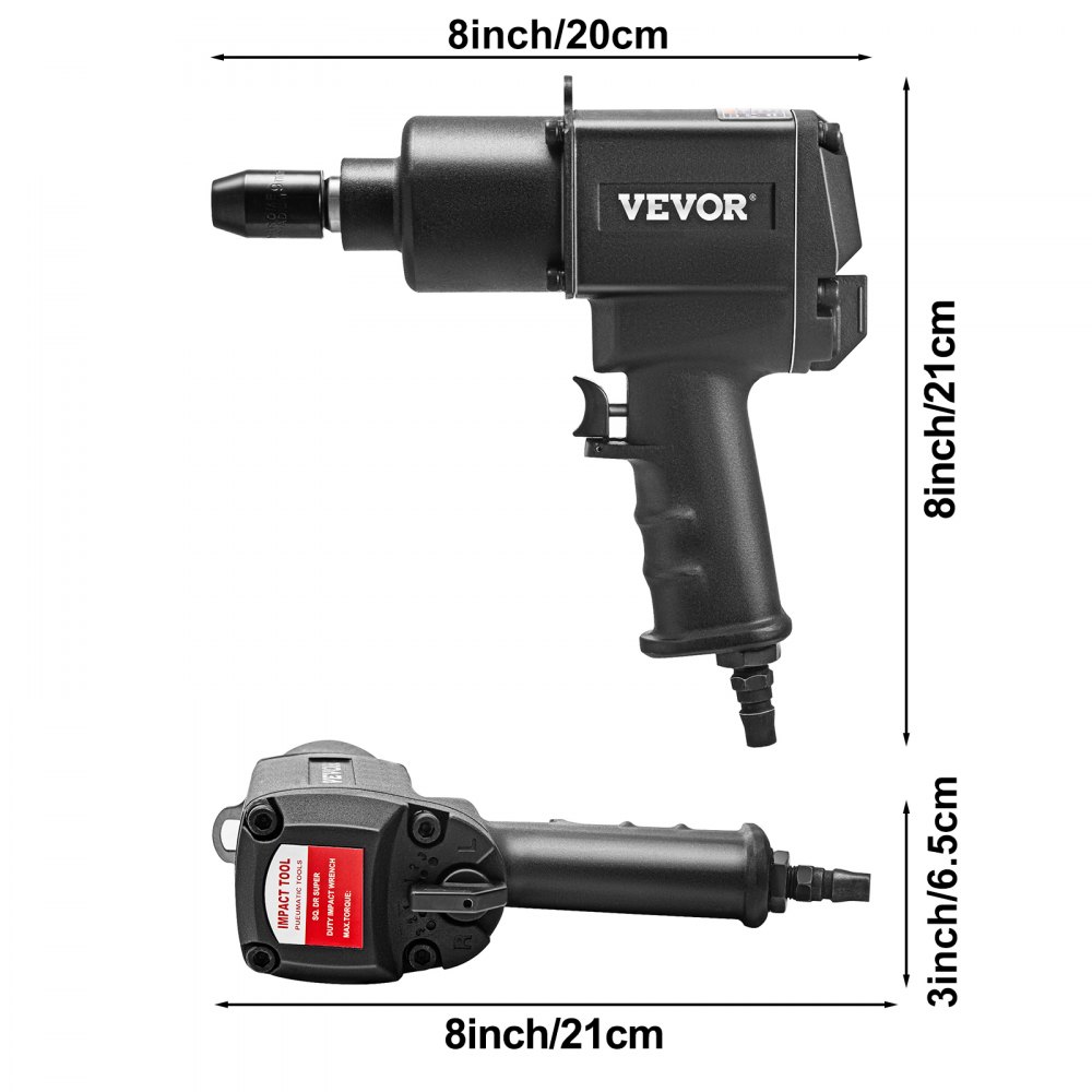 Vevor Profi Druckluft Schlagschrauber Druckluftschrauber 1/2 Zoll Max. 850 Nm