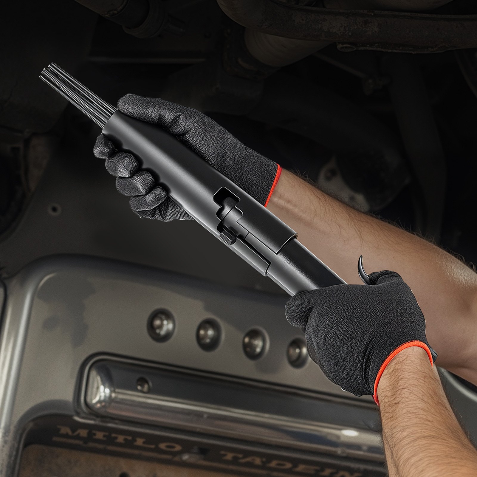 VEVOR Druckluft Nadelentroster, 3400 BPM Gerade Bauform zum Entfernen von Rost & Farbe – mit 19 gehärteten Nadeln & 3-Gang-Einstellung, Entroster Werkzeug für Automechaniker, Bastler & Heimwerker