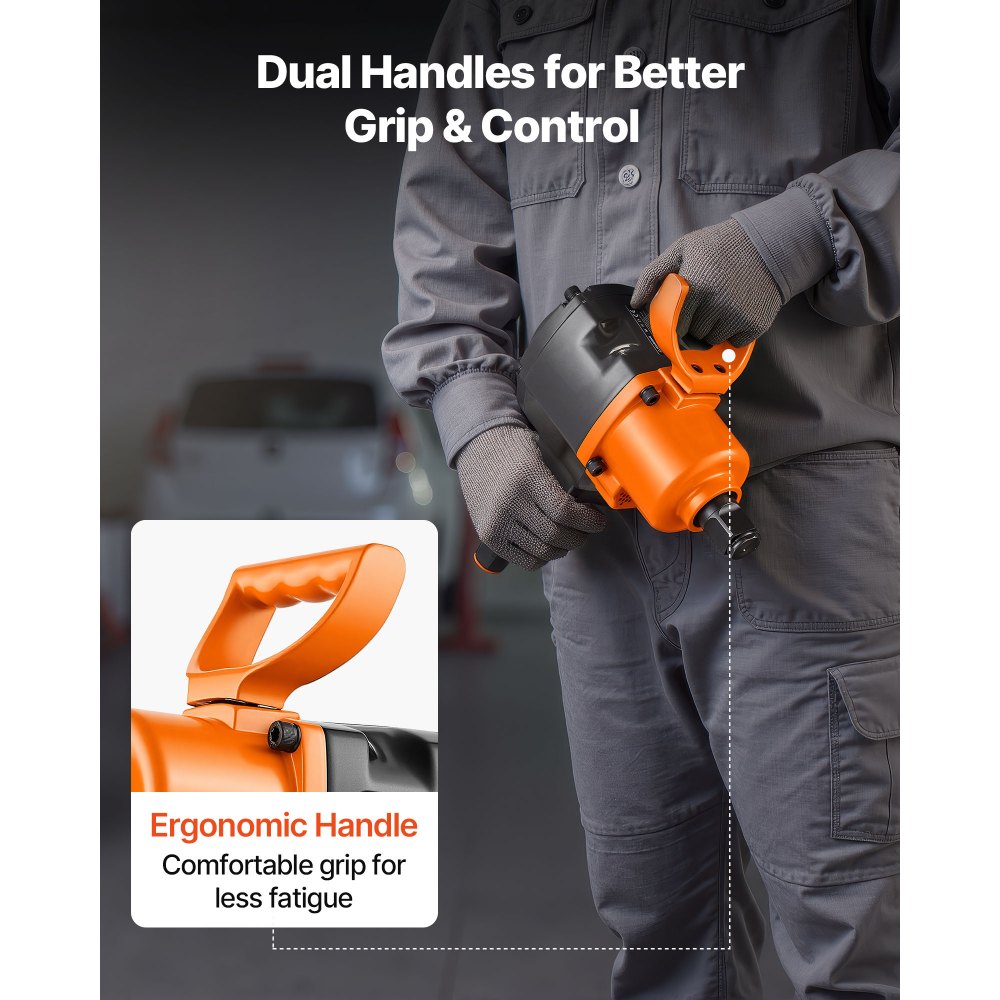 VEVOR Druckluft-Schlagschrauber, 2,54 cm Antrieb, Doppelhammer-Schlagpistole, bis zu 1626 Nm Rückdrehmoment, 4600 U/min 6-Gang-Druckluftschlagwerk für schwere Autoreparaturen und -wartung