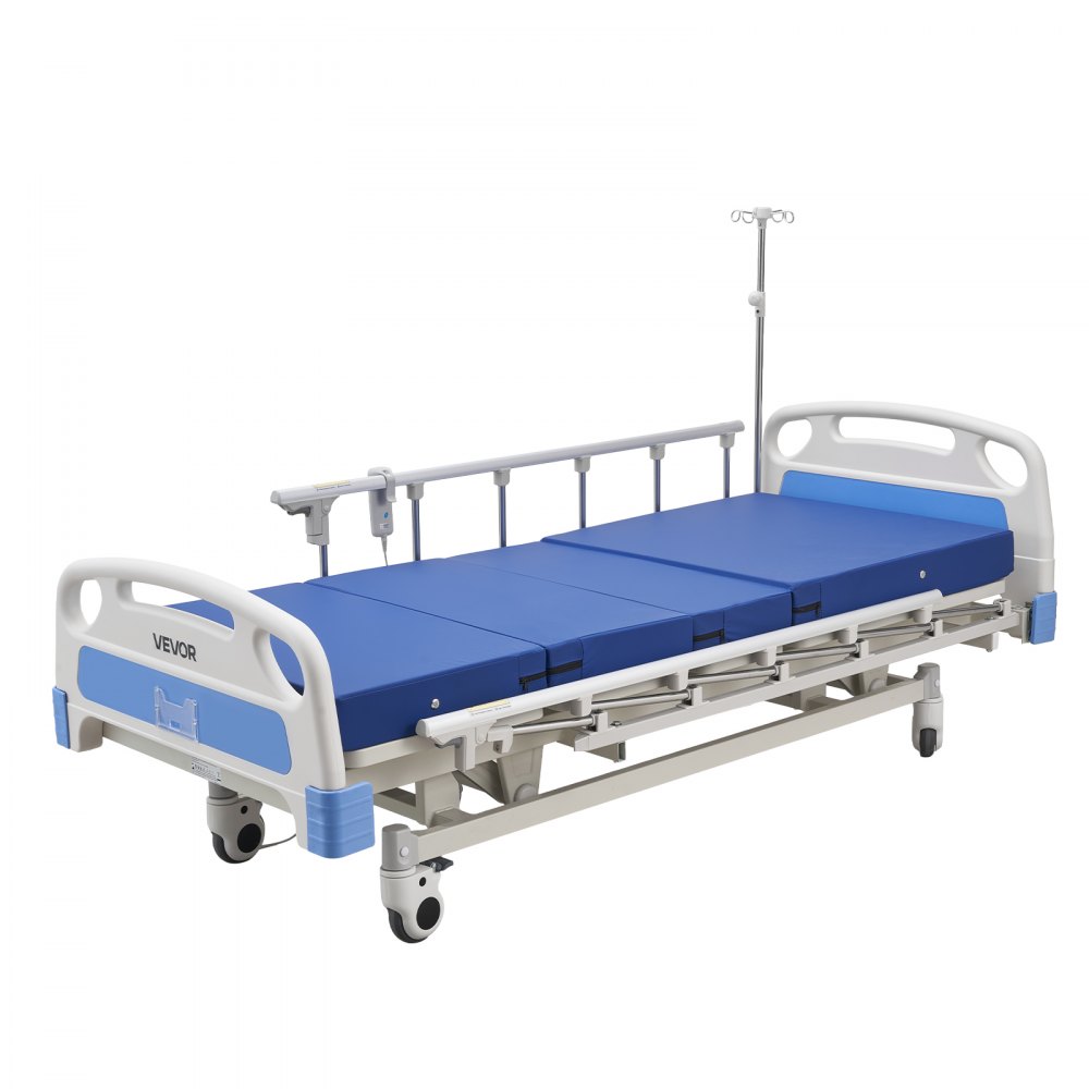 VEVOR Krankenhausbett Elektrisch, 2-Funktionen-Krankenhausbett mit verstellbarer Rückenlehne & Beinstütze, 12,7 cm Rollen & Schaumstoffmatratze für Häusliche Pflege, Altenheim & Krankenhaus, Max. 250 kg