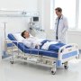 VEVOR Premium 3 Function Full Electric Hospital Bed, Electric Medical Bed with Backrest, Legrest & Height Adjustment, 127mm Locking Casters, High-Density Mattress for Home Hospital, 250kg Loading