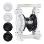 VEVOR Druckluft-Doppelmembranpumpe, 95 L/min, 25,4 mm Einlass & Auslass, pneumatische Altöl-Transferpumpe, max. 100 PSI, Polypropylengehäuse, luftbetrieben für Diesel, Fett, Kerosin, Benzin & Öl