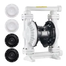 VEVOR Druckluft-Doppelmembranpumpe, 95 L/min, 25,4 mm Einlass & Auslass, pneumatische Altöl-Transferpumpe, max. 100 PSI, Polypropylengehäuse, luftbetrieben für Diesel, Fett, Kerosin, Benzin & Öl