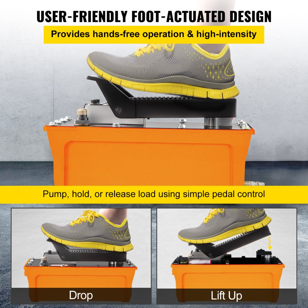 VEVOR 1,5 L Fußpumpe, Hydraulikpumpe 8,0 kg, Air Hydraulic Pump 10000 psi Ausgangsdruck, Luftpumpe
