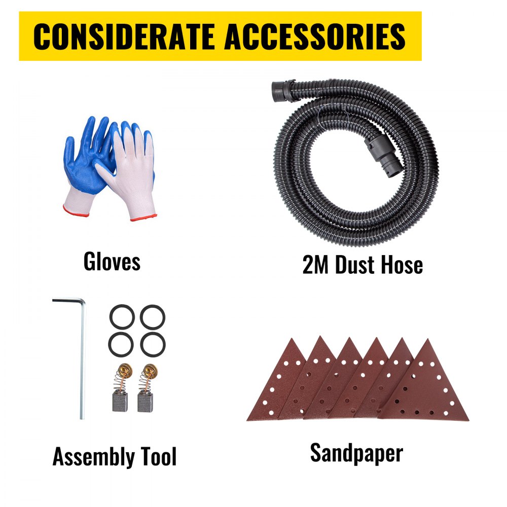 Vevor Trockenbauschleifer Dreieckschleifer 850w Teleskopischer Langhalsschleifer