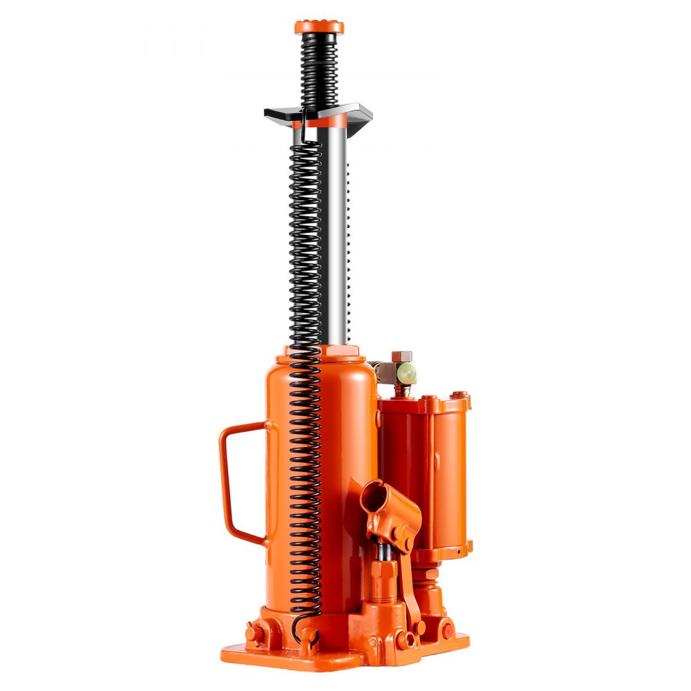 VEVOR lufthydraulischer Flaschenheber mit 12 t Tragkraft & Hubbereich 265–505 mm, pneumatisch/manuell, geschweißter Stempelwagenheber mit Pumpe für SUV Pickup Lkw PKW-Reparaturen, Orange