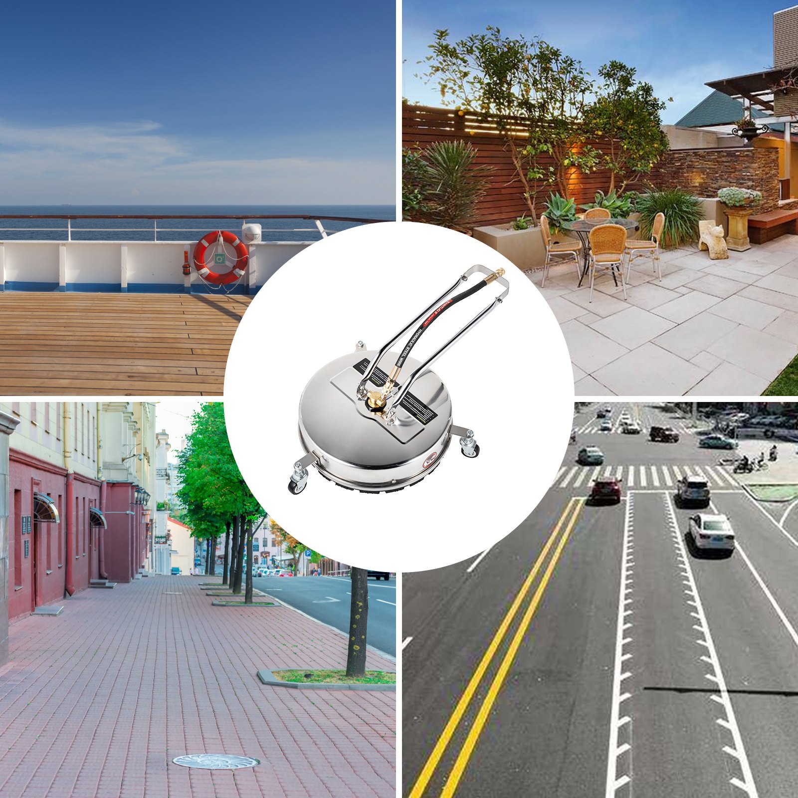 VEVOR Hochdruckreiniger 4000 PSI Flächenreiniger 3 GPM Terrassenreiniger 40,7 cm Aufsatz kompatibel Edelstahl Hochdruckreinigern Ideal für Terrassendielen, Backstein, Stein, Fliesen, Beton und mehr