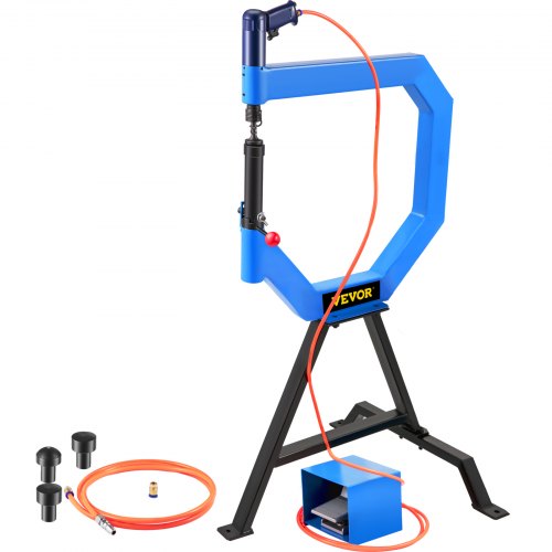 VEVOR Pneumatik Polierhammer 50 bis 100 PSI, Planierhammer, 875 bis 1350 Schläge pro Min, 78,7 Zoll/ca. 2 m Einlassrohr, 110 V/60 Hz Fußpedalbedienung, Eisenstandhalterung, Druckluft Glätthammer