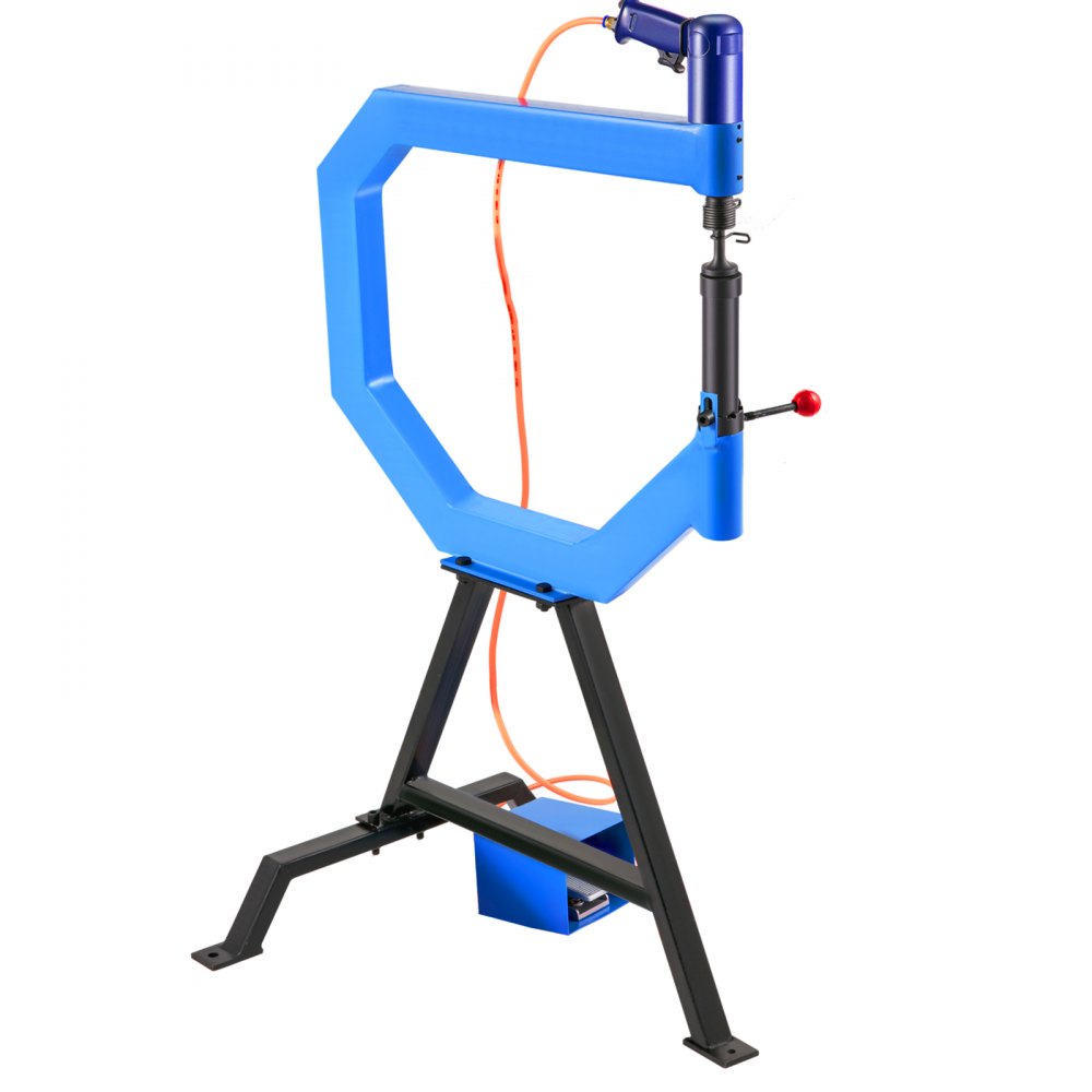 VEVOR Pneumatik Polierhammer 50 bis 100 PSI, Planierhammer, 875 bis 1350 Schläge pro Min, 78,7 Zoll/ca. 2 m Einlassrohr, 110 V/60 Hz Fußpedalbedienung, Eisenstandhalterung, Druckluft Glätthammer