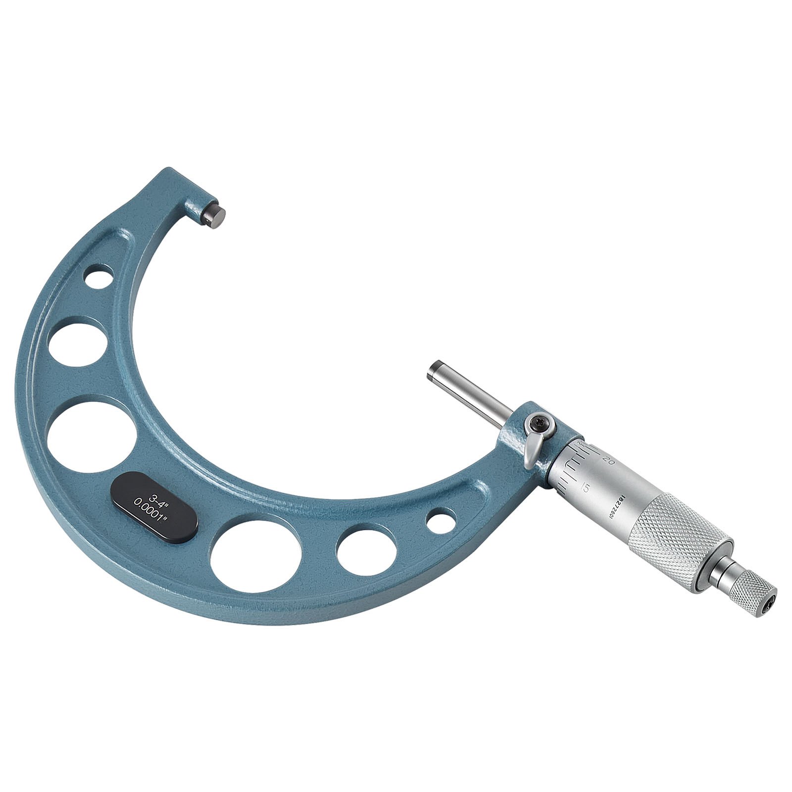 VEVOR Bügelmessschraube 4-tlg. Set, Mikrometer mit einer Messgenauigkeit von 0,0001/0,0002 Zoll, Messschraube für Metallbearbeitung & Maschinenbau mit Koffer, 0-1/1-2/2-3/3-4 Zoll