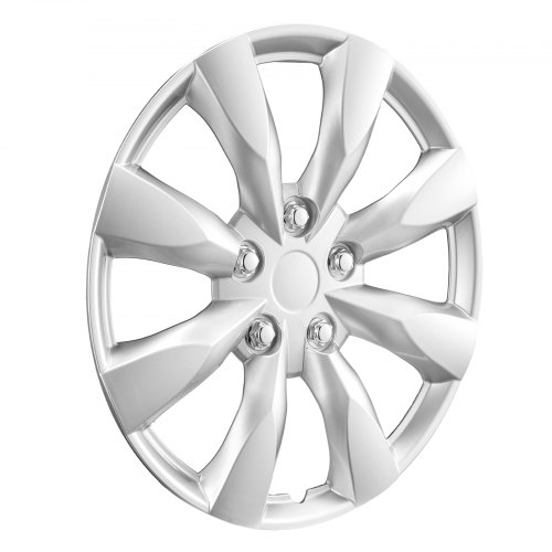 VEVOR Radkappen Radnabenkappen Felgenabdeckung 4 Stk. für 16 Zoll Durchmesser, Radkappe (φ440 x 60 mm) mit Druckknopf & Ventildüsenloch, ABS- und
