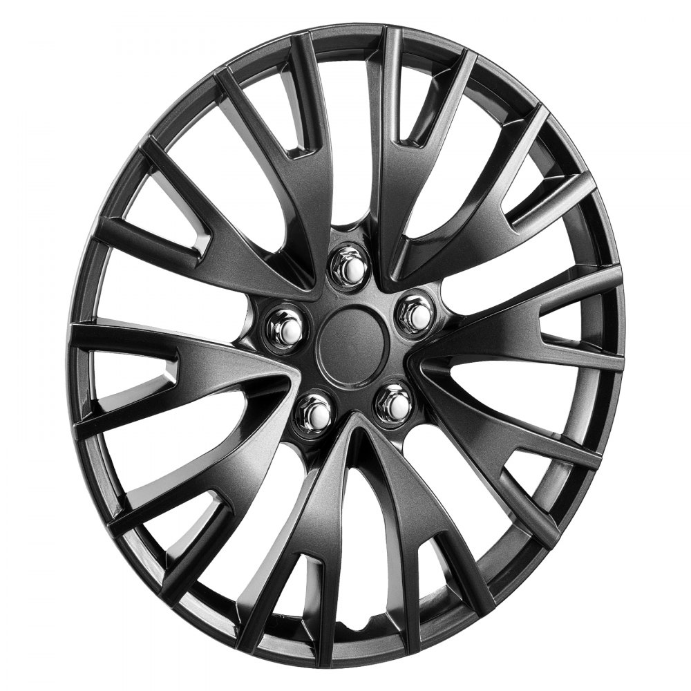 VEVOR Radkappen Radnabenkappen Felgenabdeckung 4 Stk. für 16 Zoll Durchmesser, Radkappe (φ437 x 55 mm) mit Druckknopf & Ventildüsenloch, ABS- und PC-Radkappe mit hoher Steifigkeit wetterfest