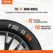 VEVOR Radkappen Radnabenkappen für R16" Ventildüsenloch Felgenabdeckung 4 Stk.