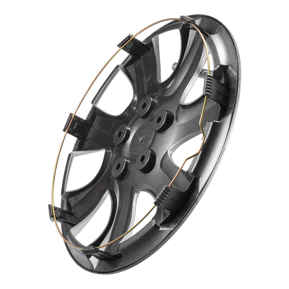 VEVOR Radkappen Radnabenkappen Felgenabdeckung 4 Stk. für 16 Zoll Durchmesser, Radkappe (440 x 53 mm) mit Druckknopf & Ventildüsenloch, ABS- und PC-Radkappe mit hoher Steifigkeit wetterfest Silber