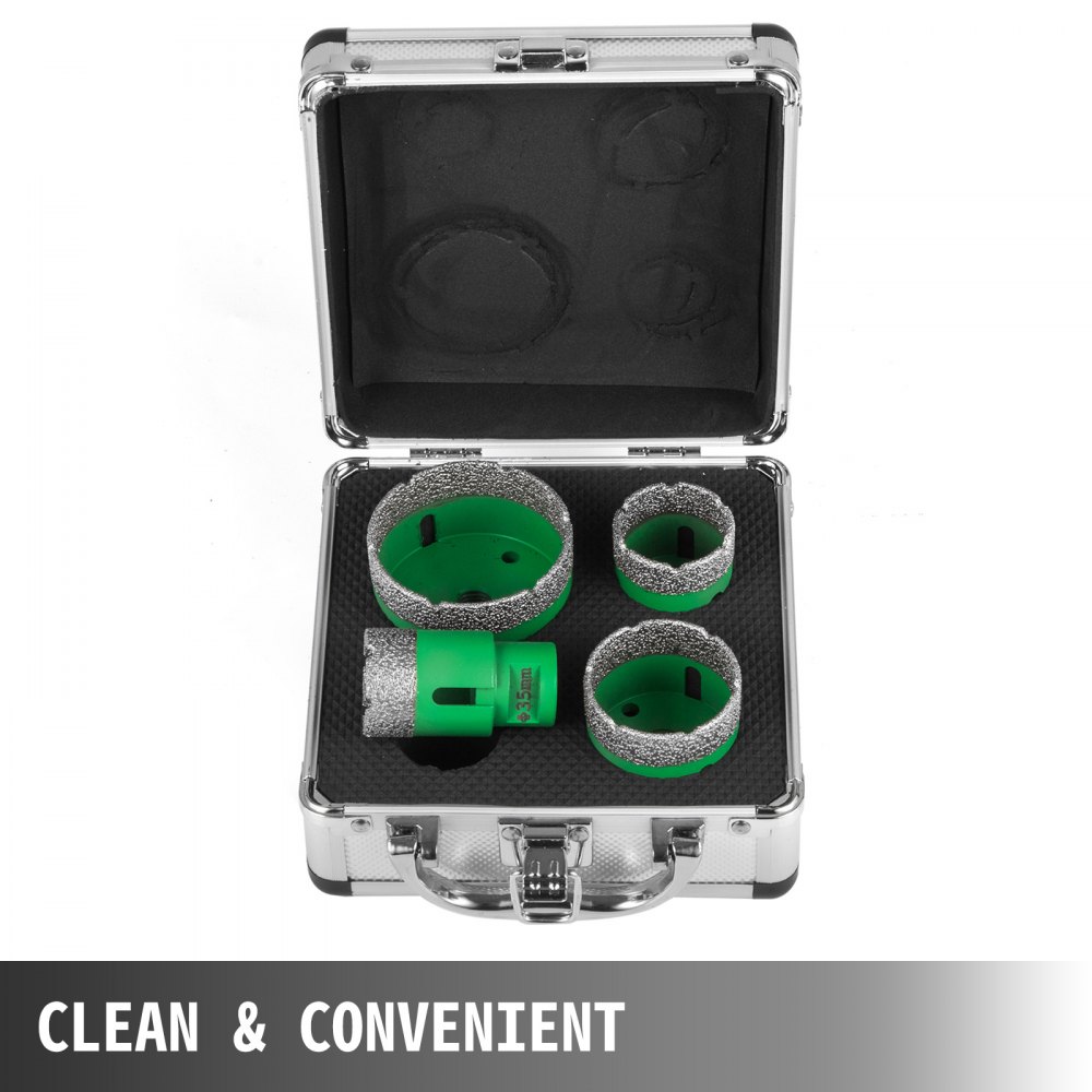 4 Teiliges Diamant Bohrkronen Fliesenbohrer Set Dia35-68mm M14 Granit Vakuum