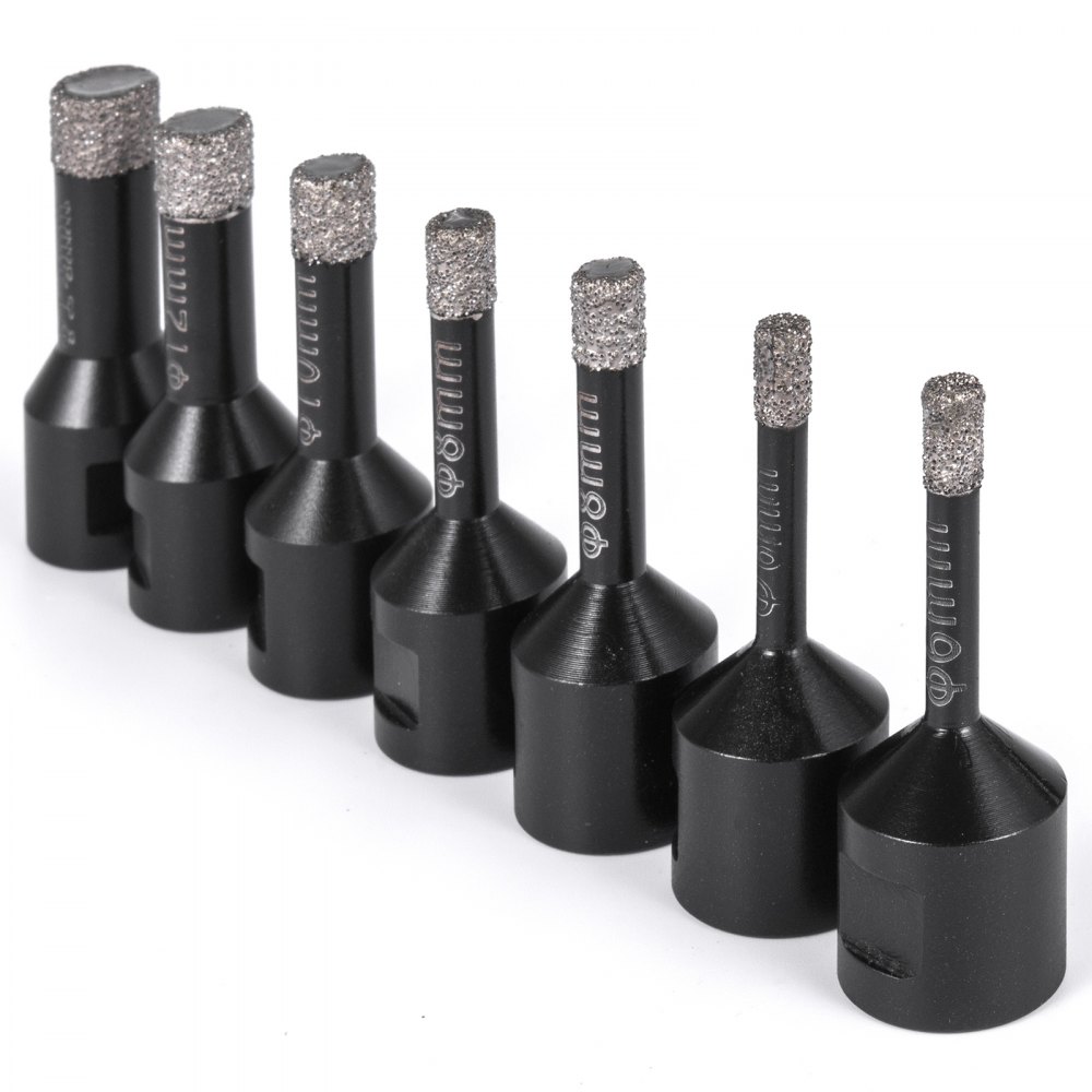7 Teiliges Profi Diamant Bohrkronen Set Für Granit Feinsteinzeug Fliesen M14