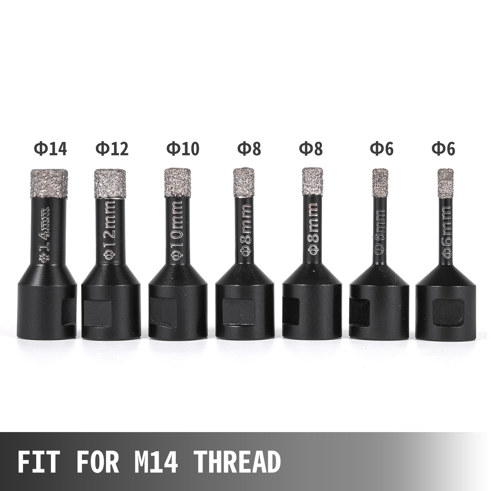 7 Teiliges Profi Diamant Bohrkronen Set Für Granit Feinsteinzeug Fliesen M14